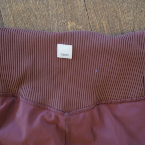 Vuori Yoga Leggings Women's Ribbed Terracotta Mauve High Waisted Athletic Fit - Picture 8 of 8
